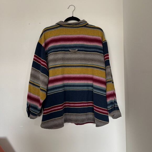 Vintage Venezia Wool Blend Serape Stripe Button Down Shirt - Picture 8 of 8